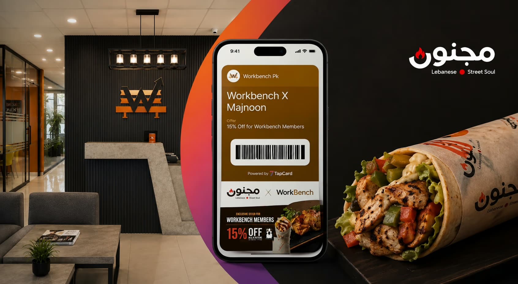 Workbench and Majnoon membership collaboration with a TapCard wallet pass